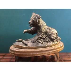 Grizzly Bear Salmon Fishing Gallery Originals Bronze Sculpture By Tom O'Brien